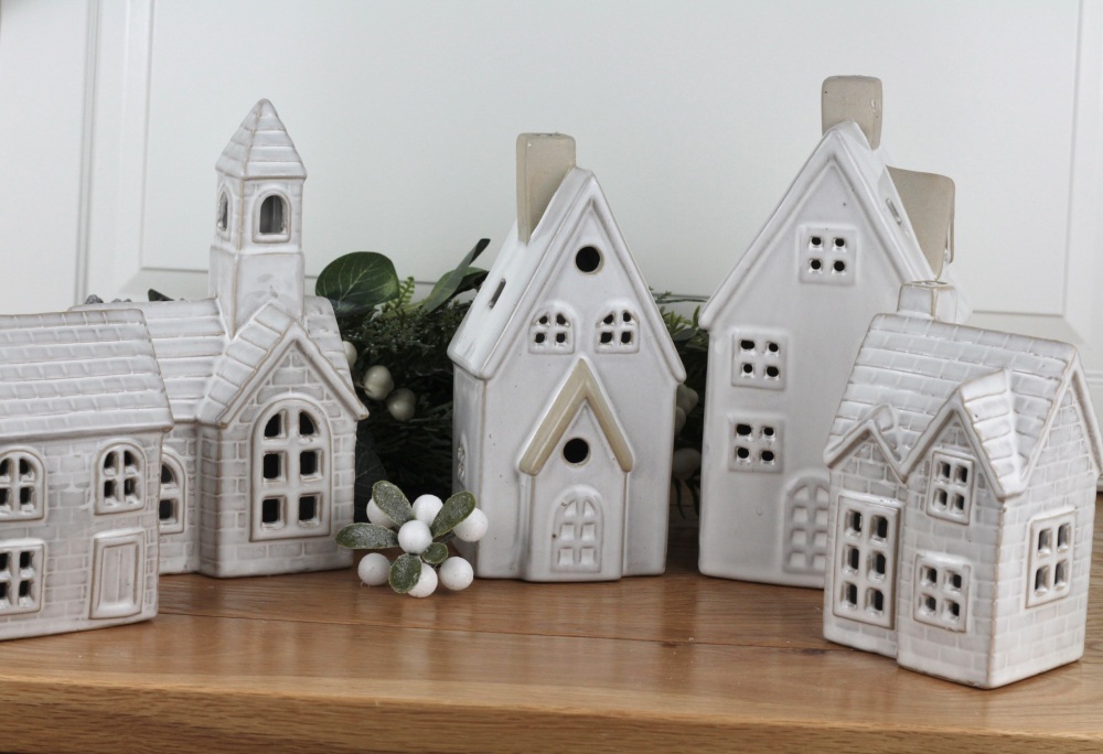 Rustic Ceramic House LED Decoration and Candle Holder | Various Size Choice