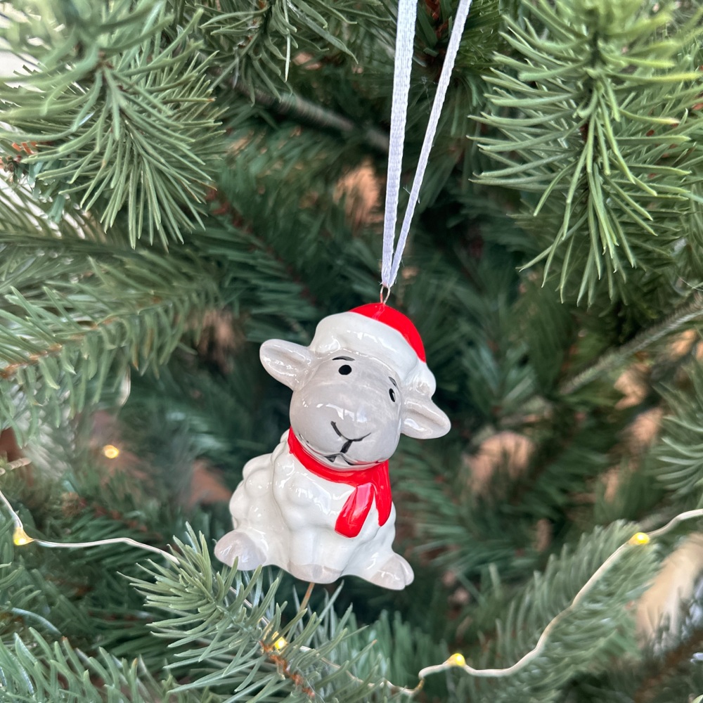 Sheep Ceramic Christmas Tree Decoration