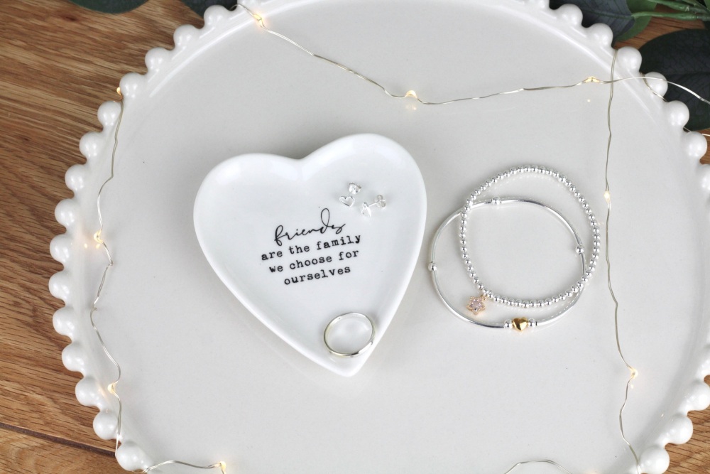 Friends are the Family we choose Heart Ceramic Dish | Large