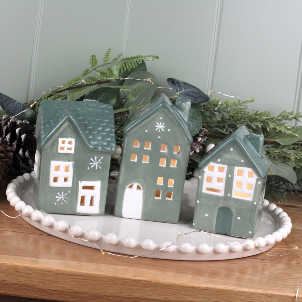 Green Ceramic LED House Decorations | Various Style Choice