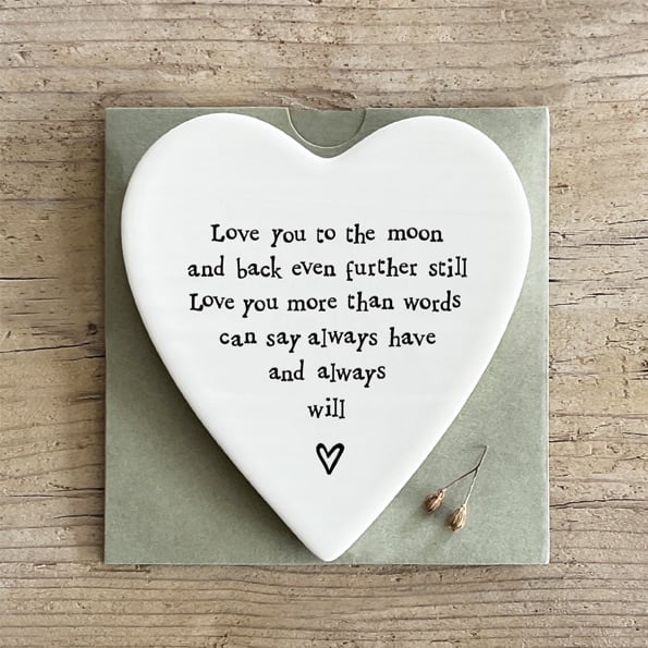 Love you to the moon and back Ceramic Coaster | East of India