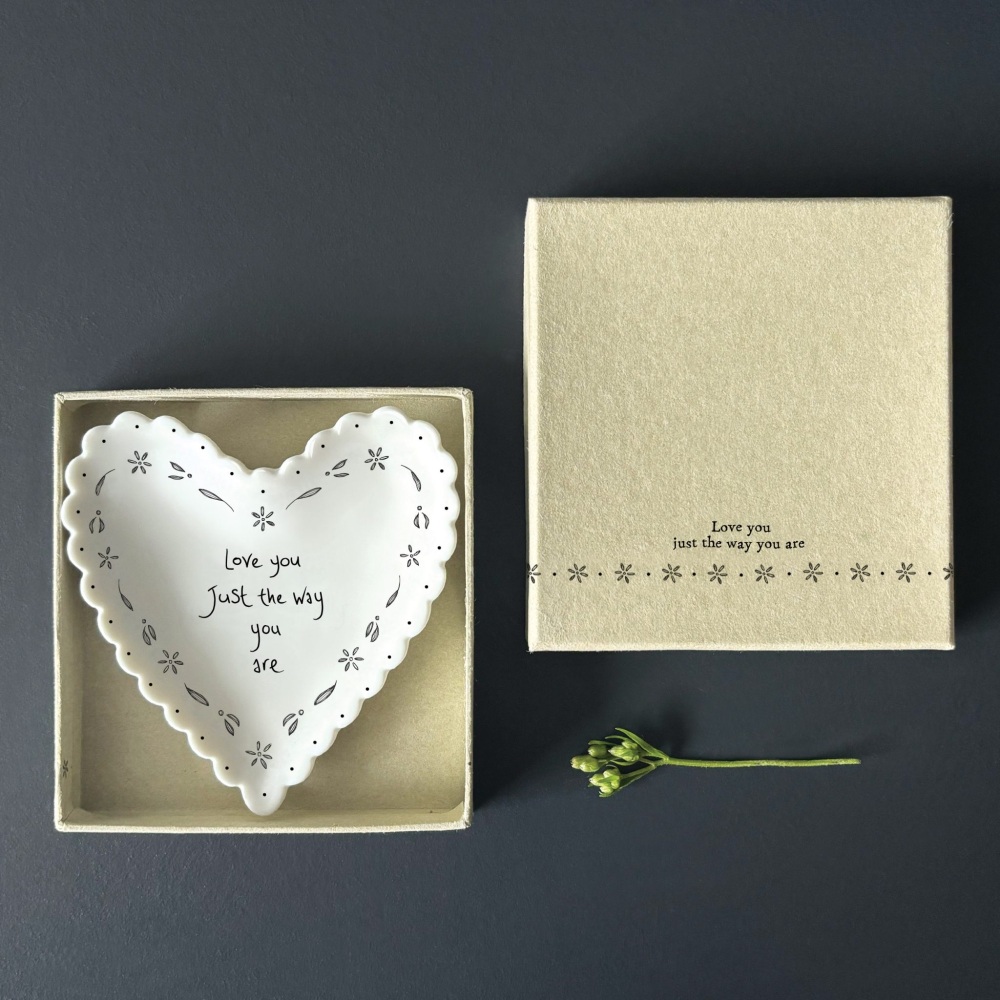Love you just the way you are scalloped porcelain Trinket Dish | East of India