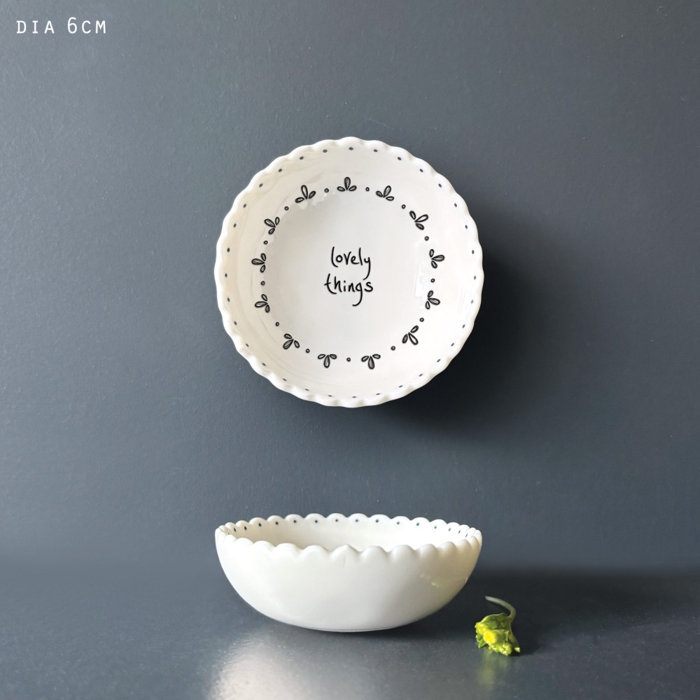 Lovely Things Scalloped Porcelain Trinket Dish | East of India