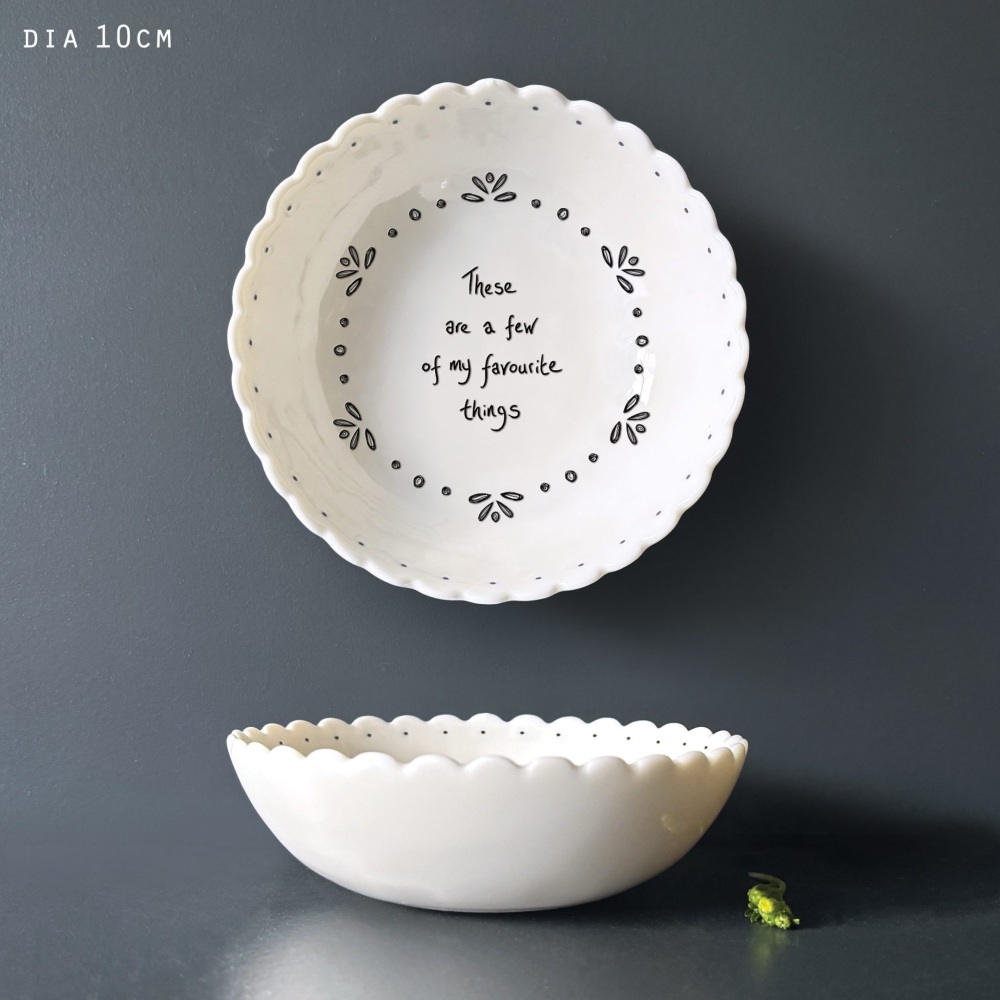 These are a few of my favourite things Porcelain Trinket Dish | East of India