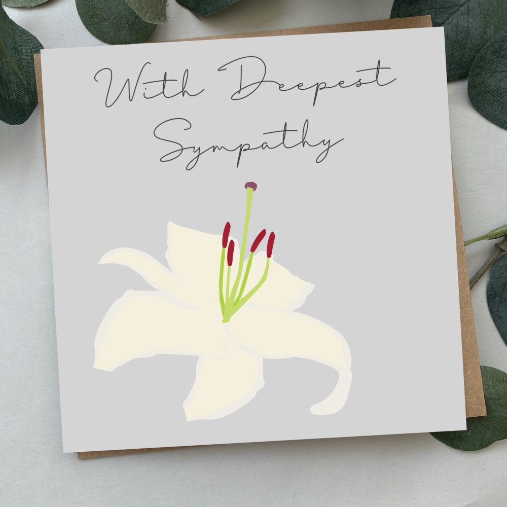 With Deepest Sympathy Lilly Card