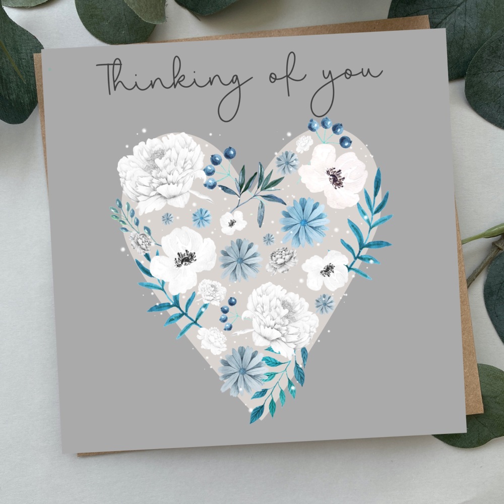 Thinking of you Card | Floral Heart Design