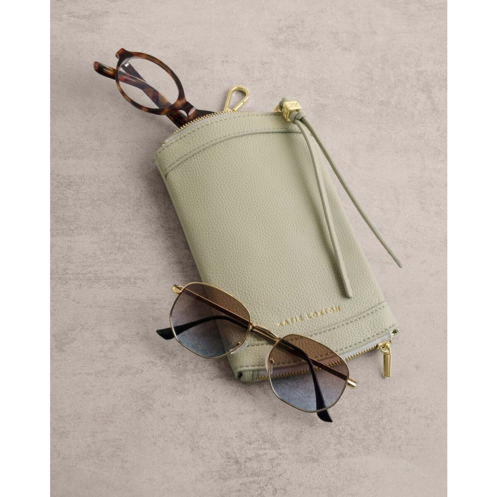 Clip on Sunglasses Case in Green Mist | Katie Loxton