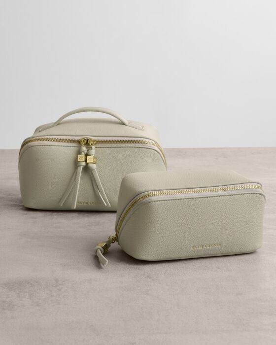 Fold out Mirror Makeup Bag Green Mist | Katie Loxton