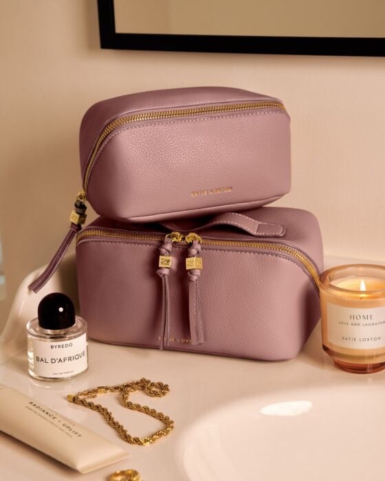 Fold out Mirror Makeup Bag Deep Rose | Katie Loxton