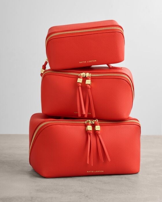 Fold out Mirror Makeup Bag Deep Orange | Katie Loxton