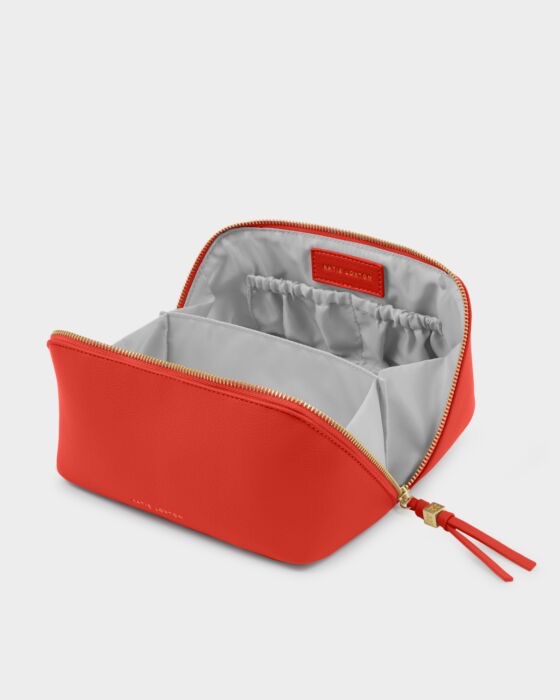 Soho Medium Makeup/Wash Bag in Deep Orange | Katie Loxton