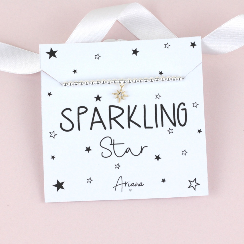 Sparkling Star Silver Stretch Bracelet | Ariana Jewellery