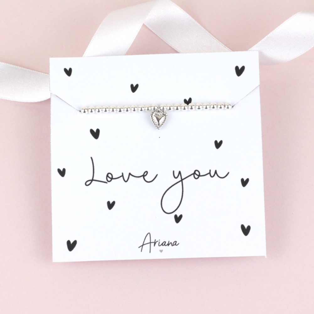 Love you Silver Stretch Bracelet | Ariana Jewellery