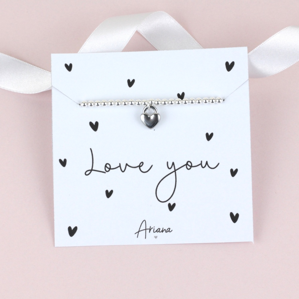 Love you Silver Stretch Bracelet | Ariana Jewellery