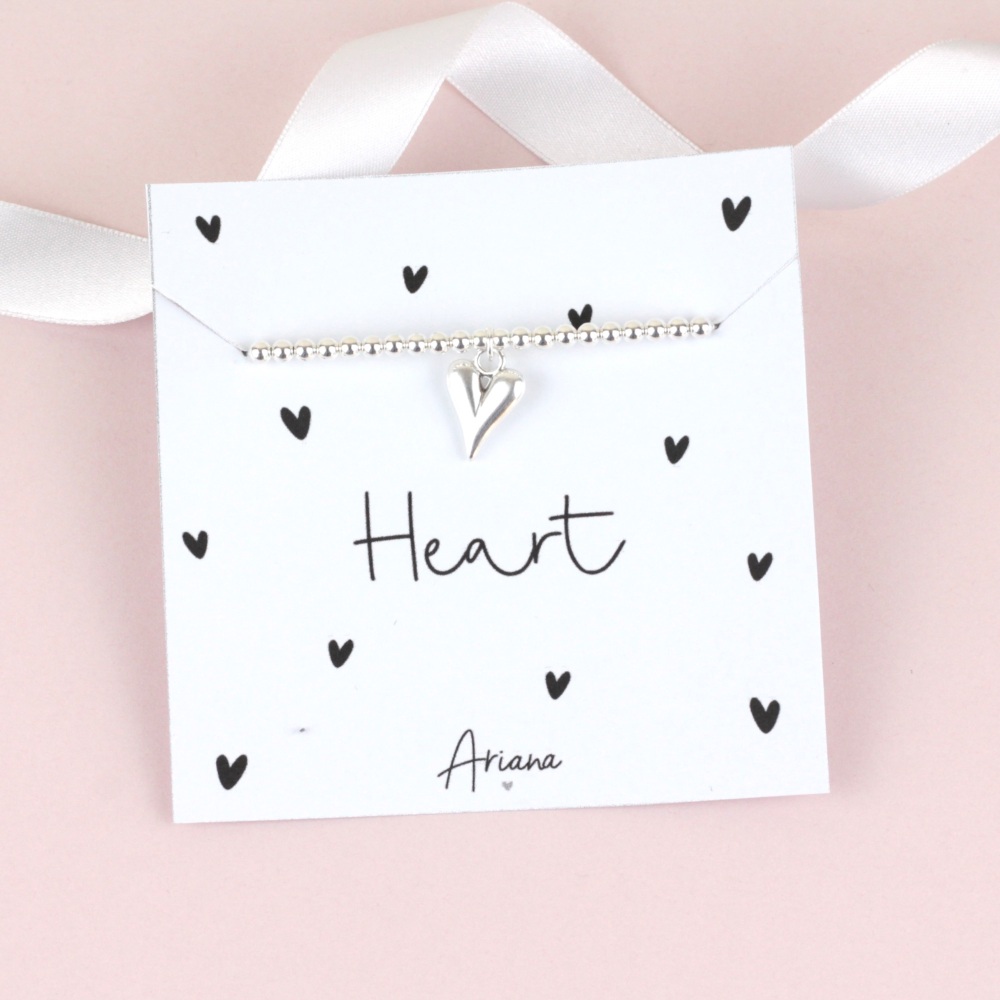 Heart Silver Stretch Bracelet | Ariana Jewellery