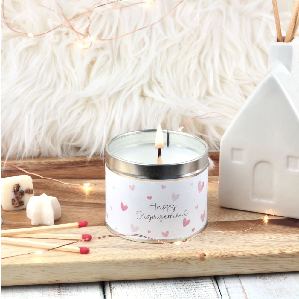 Happy Engagement Tin Candle | Dotty Hearts Design