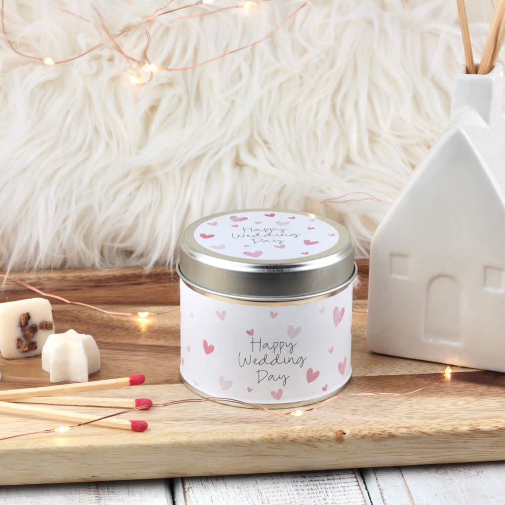 Happy Wedding Day Tin Candle | Dotty Hearts Design