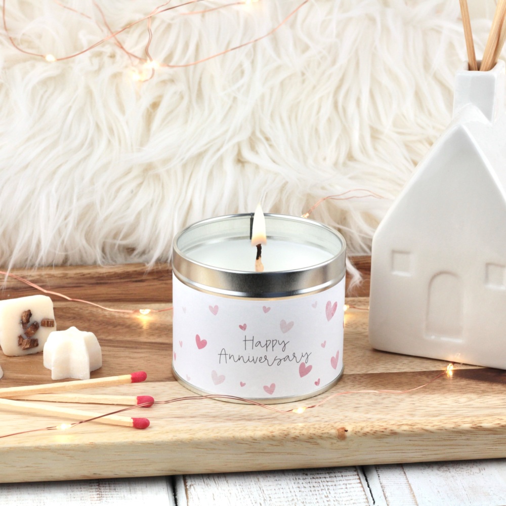 Happy Anniversary Tin Candle | Dotty Hearts Design