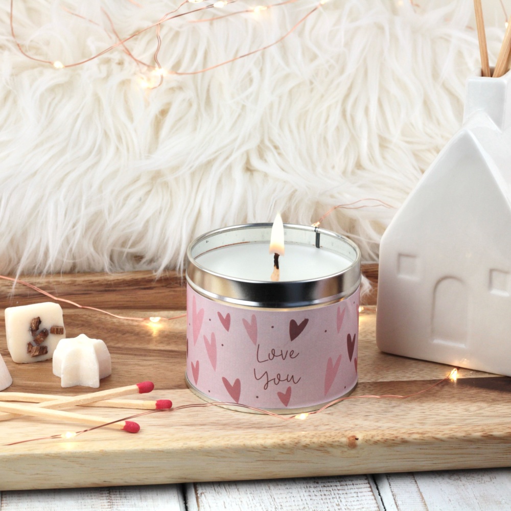 Love You Tin Candle | Bold Hearts Design