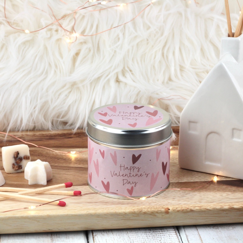 Happy Valentine's Day Tin Candle | Bold Hearts Design