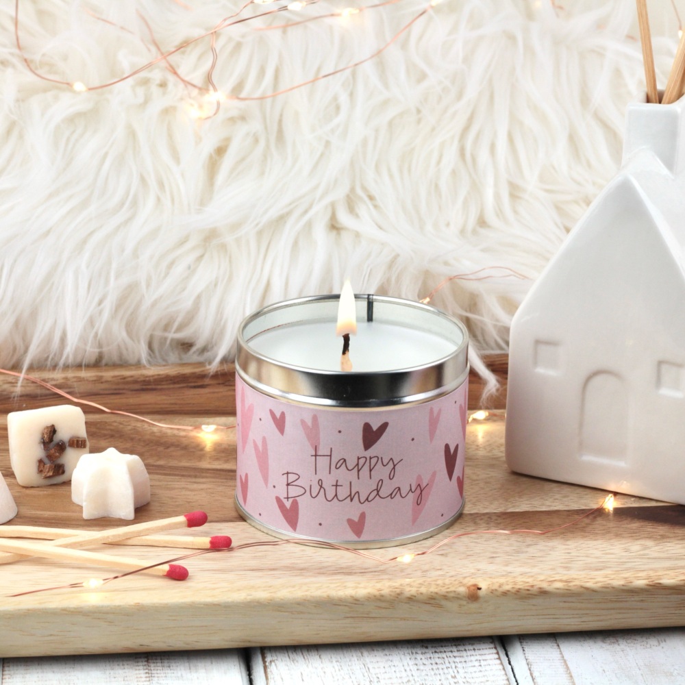 Happy Birthday Tin Candle | Bold Hearts Design