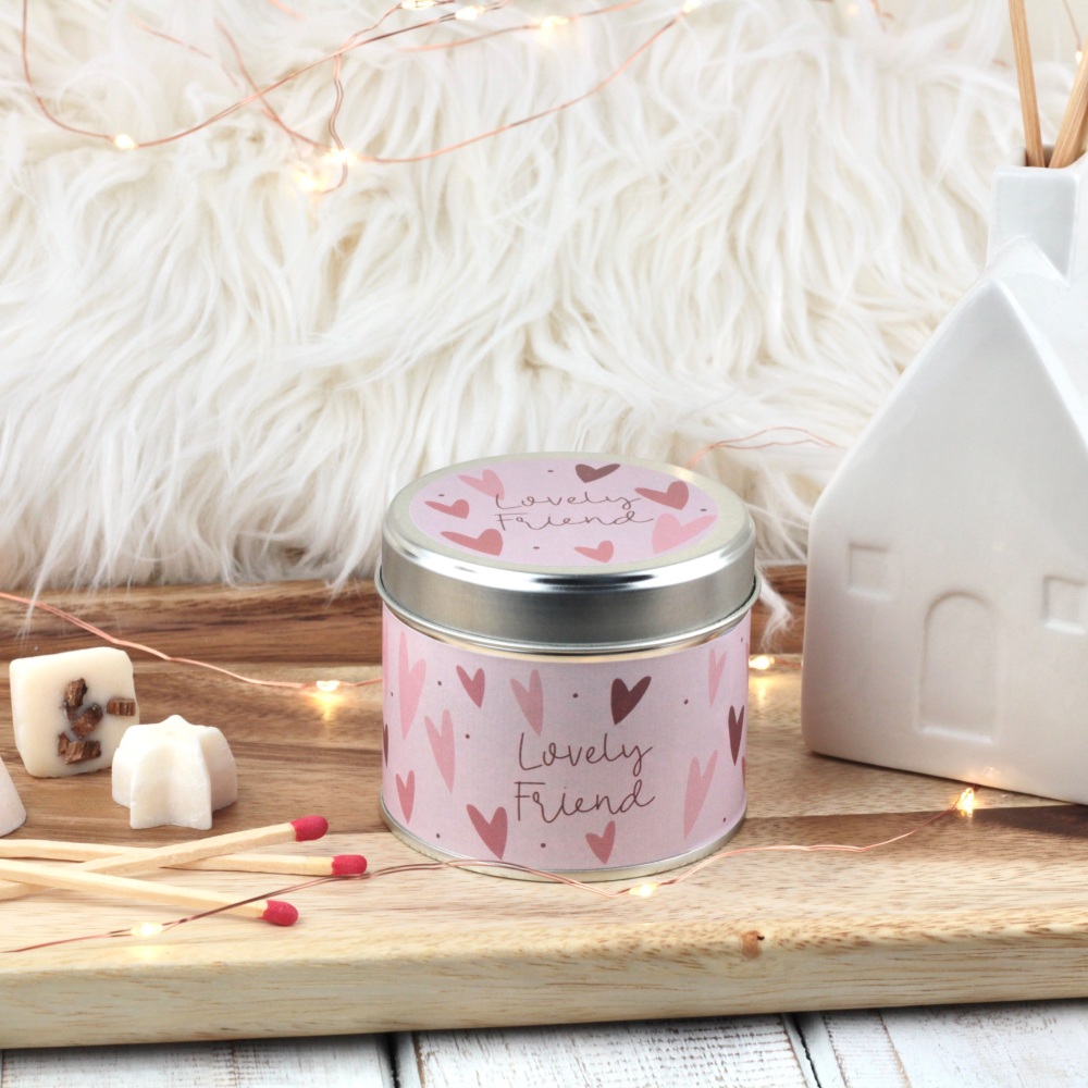 Lovely Friend Tin Candle | Bold Hearts Design