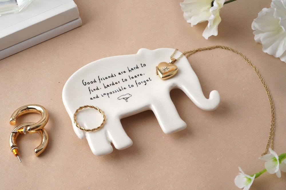 Elephant Good Friends Jewellery Dish/Trinket