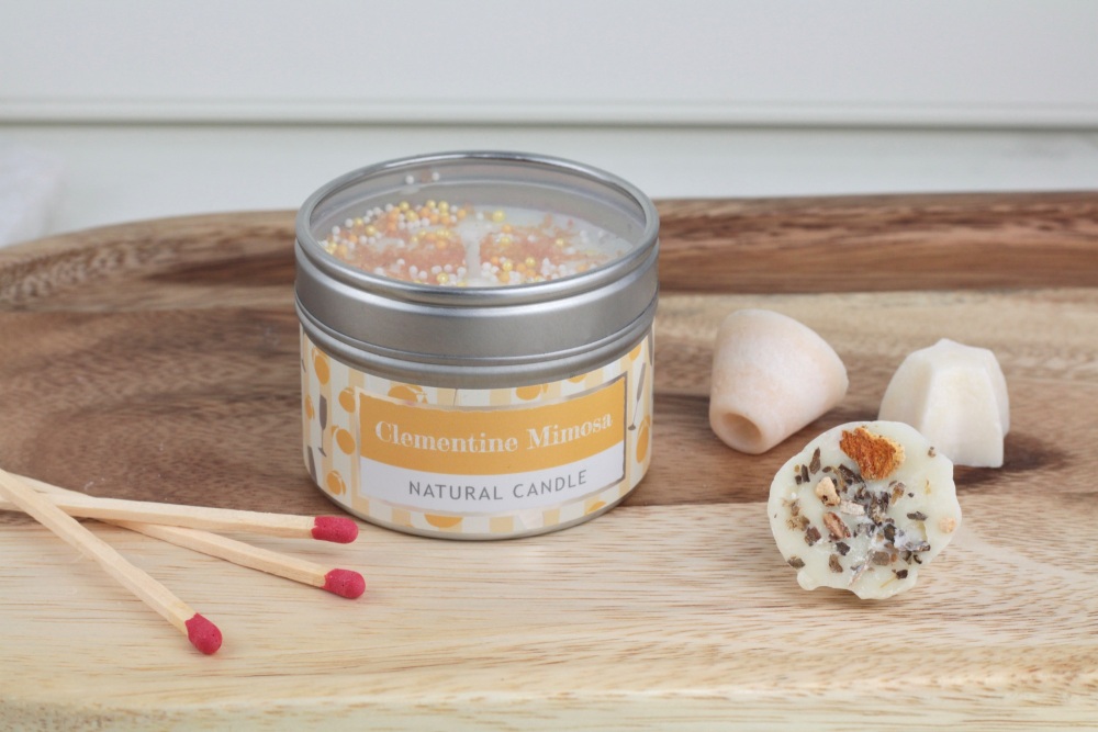 Clementine Mimosa Natural Soy Wax Candle | Wild Olive