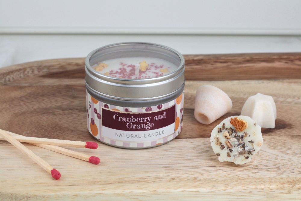 Cranberry & Orange Natural Soy Wax Candle | Wild Olive