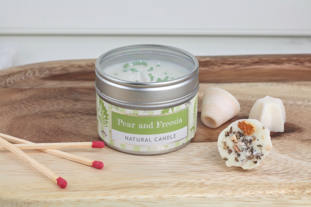 Pear & Freesia Natural Soy Wax Candle | Wild Olive