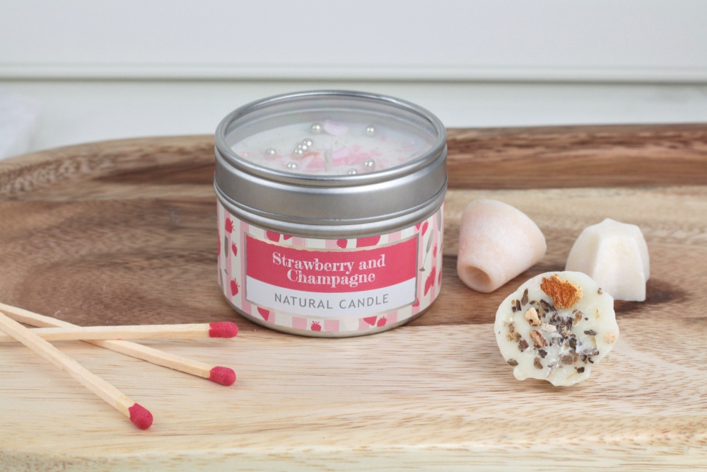 Strawberry & Champagne Natural Soy Wax Candle | Wild Olive