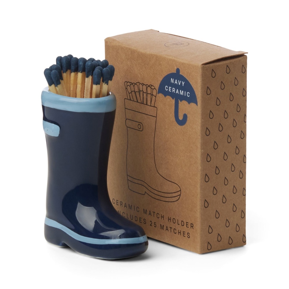 Blue Ceramic Welly Matches Holder | Paddywax
