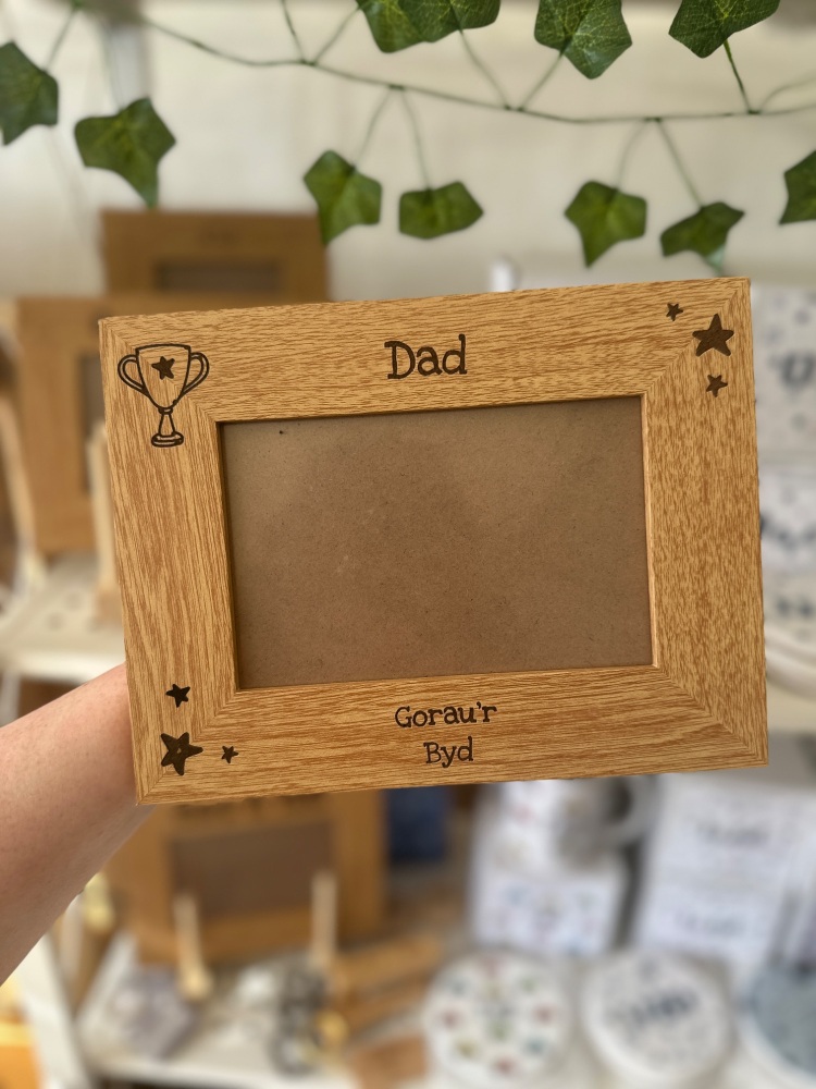 Dad Gorau'r Byd Ffr&acirc;m Llun | Welsh Best Dad in the World Photo Frame