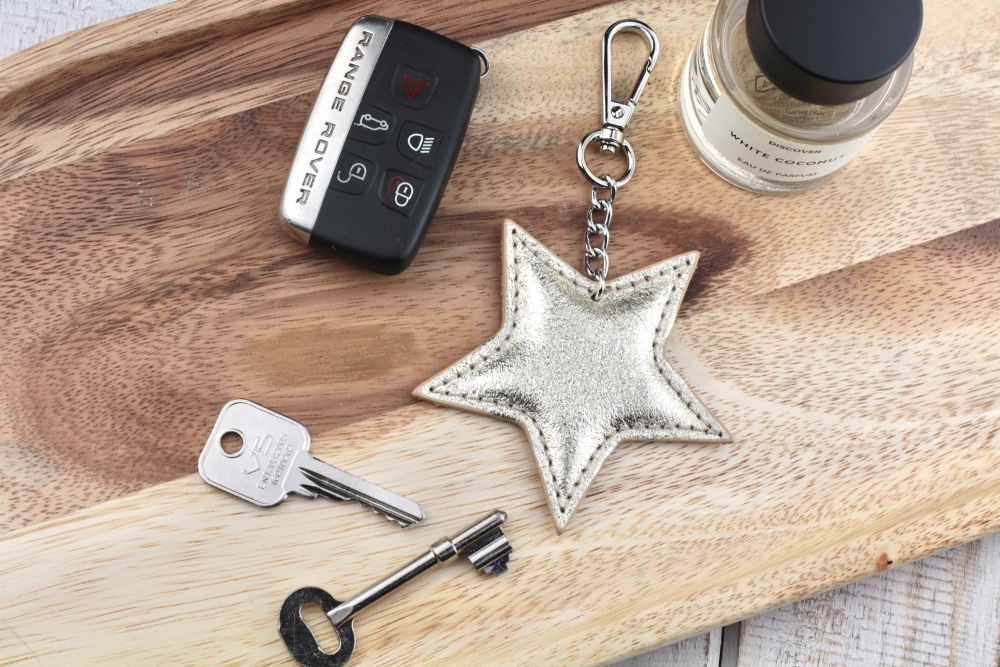 Leather Star Keyring | Italian Leather Star Keyring or Bag Charm - Various Colour Choice