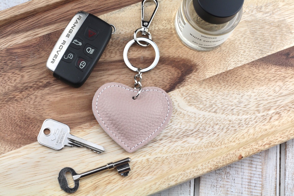 Leather Heart Keyring | Italian Leather Heart Keyring or Bag Charm - Various Colour Choice