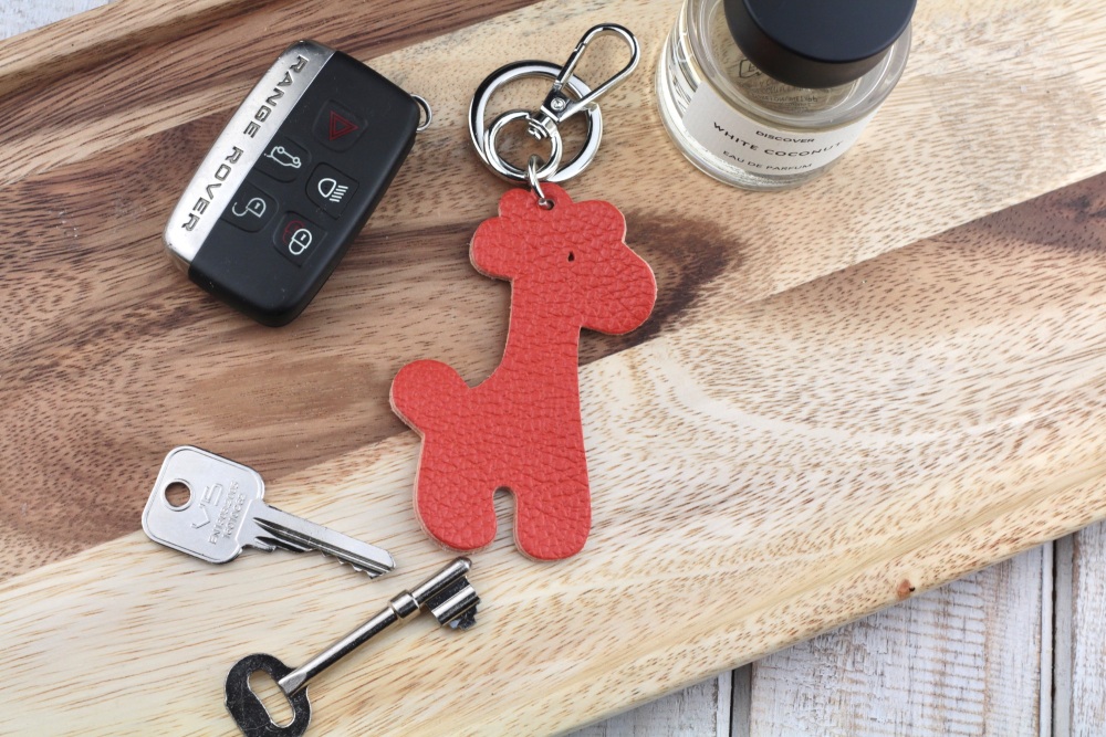 Leather Giraffe Keyring | Italian Leather Giraffe Keyring or Bag Charm - Various Colour Choice