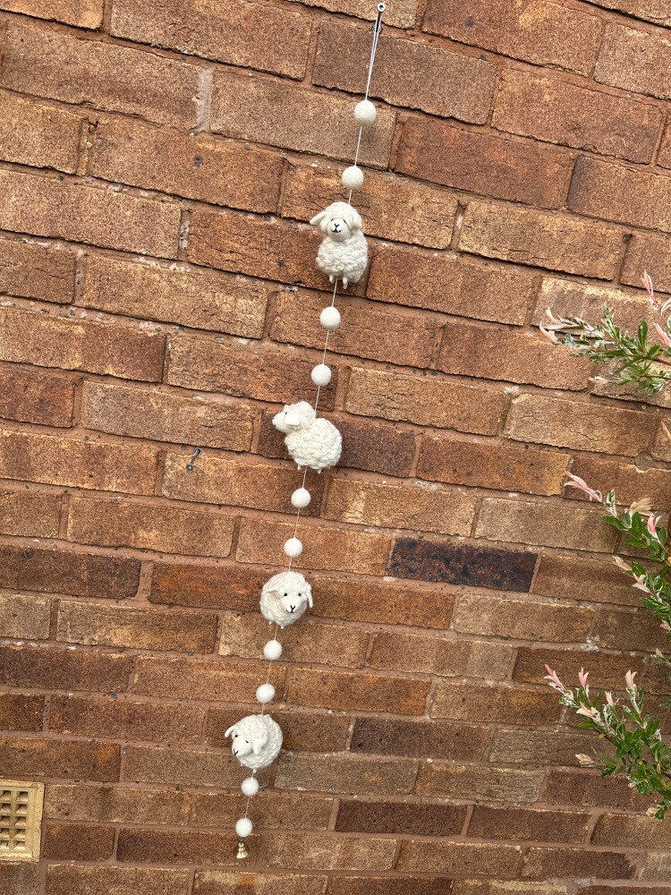 White Sheep String Decoration | Bunting String Sheep Decoration