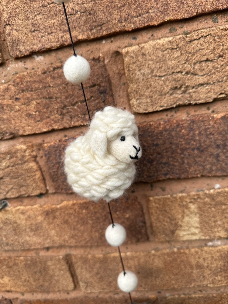 White Sheep String Decoration | Bunting String Sheep Decoration