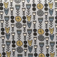 Fabric Freedom ~ Scandi Flora Collection, Floral Grey Per Half Metre