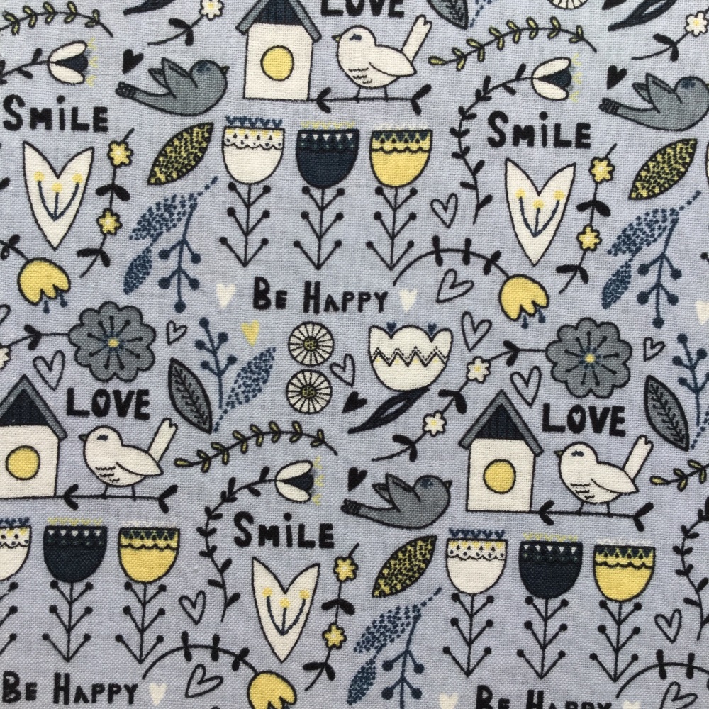  Fabric Freedom ~ Scandi Flora Collection Main Grey per Half Metre