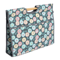 Large Quilted Craft Bag with Wooden Handles - Imogen