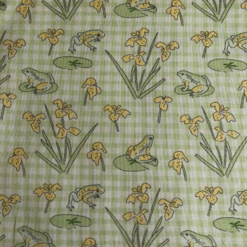 Debbie Shore Lily Pad Collection - Frogs on Green Gingham