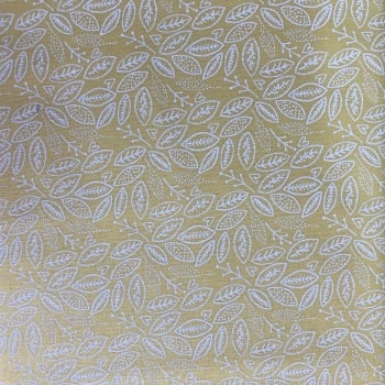 Fabric Freedom ~ Scandi Flora Collection Leaves Yellow Per Half Metre