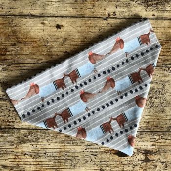 Dog Bandana - Sausage dogs with crowns - Slide on - Reversible