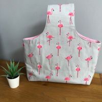 Over the arm knitting/crochet bag - Sophie Allport pink flamingos