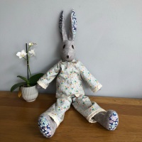 Luna Lapin style Ruby Rabbit - Handmade in Felt and Tilda fabric pyjamas - Heirloom gift - Free Delivery