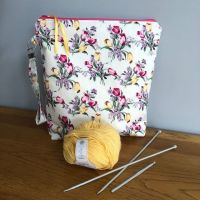 Spring Tulips - large craft or storage bag with wristlet