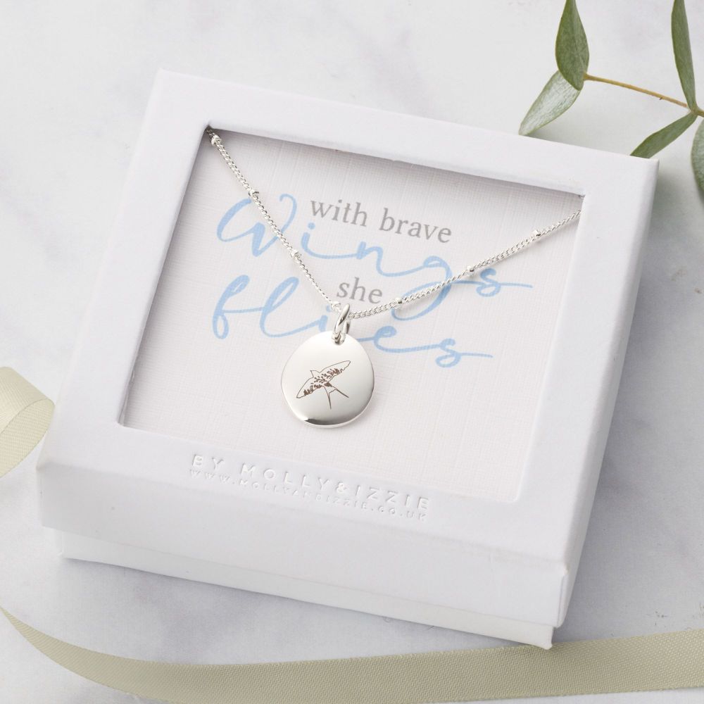 With Brave Wings She Flies Necklace