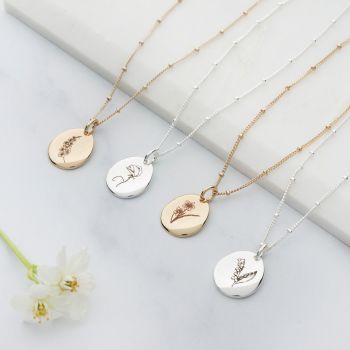 Birth Flower Necklaces (PN076)