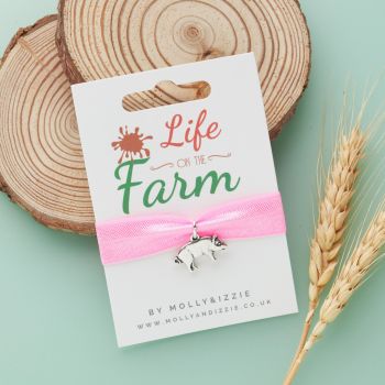 Life on the Farm Stretch Bracelet  - Pig - pack of 5